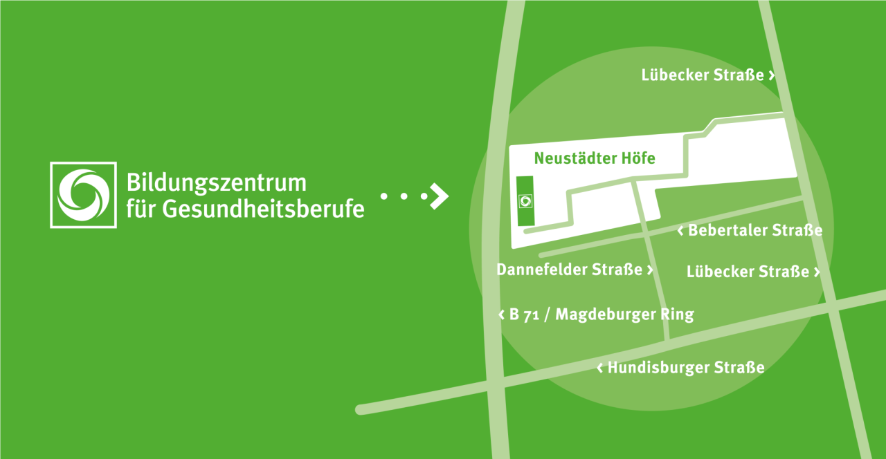 Lageplan Bildungszentrum für Gesundheitsberufe gGmbH | Copyright: Lederer Mediendesign